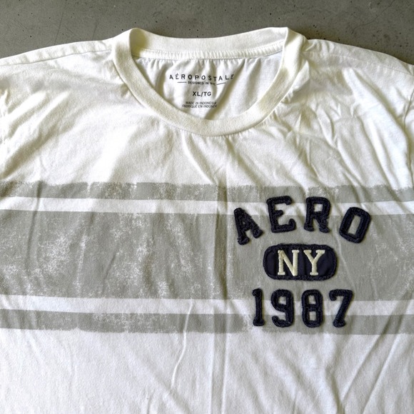 Aeropostale Other - Aeropostale Mens XL White Aero NY 1987 Graphic T-Shirt Short Sleeve Crewneck